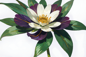 花のイラスト『白と紫の縞模様の花』｜無料画像素材 - 商用利用可